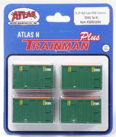 Atlas 50001690 N DSWU 20' High Cube MSW Trash Container Set #1 (Set of 4)