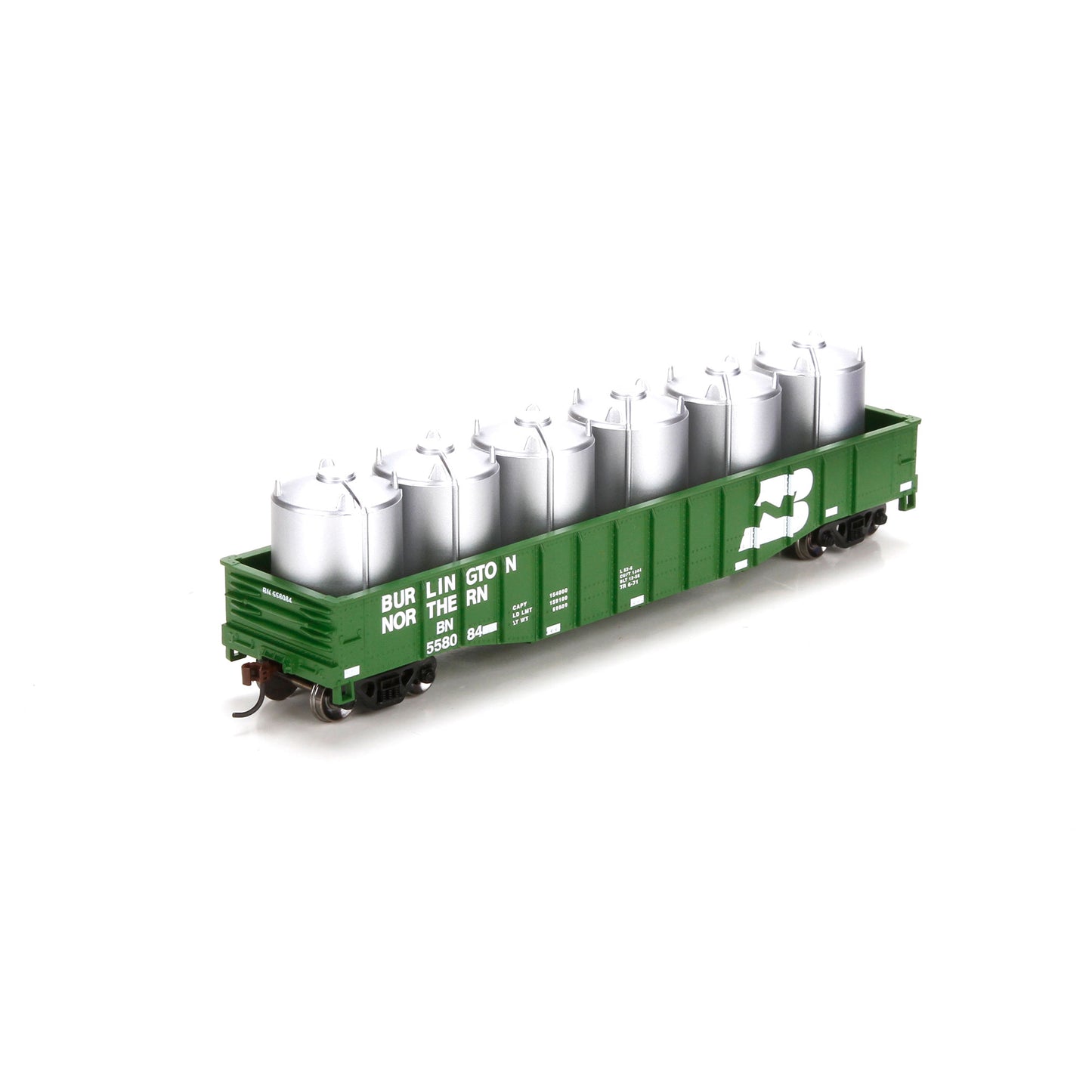 Athearn 29336 HO Burlington Northern 50' Gondola with Canisters Load #558084