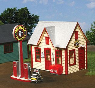 American Model Builders 492 O Laser Art All-American Gas Station Kit