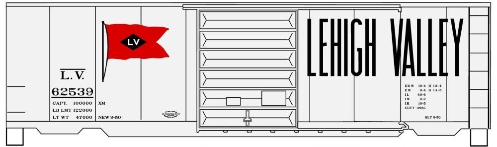 Accurail 3410.1 HO Lehigh Valley 40' Play Station-1 Steel Boxcar