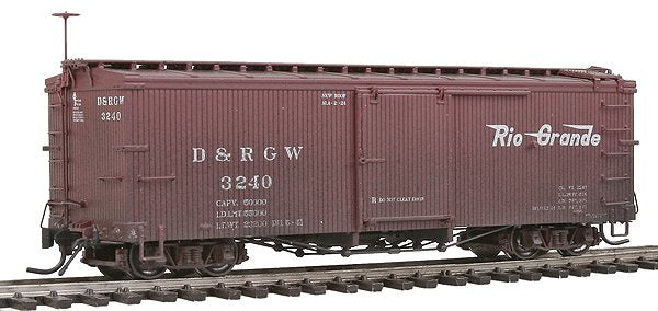 Blackstone Models 340123W HOn3 DRGW 3000 Series 30' Weathered Boxcar #3240