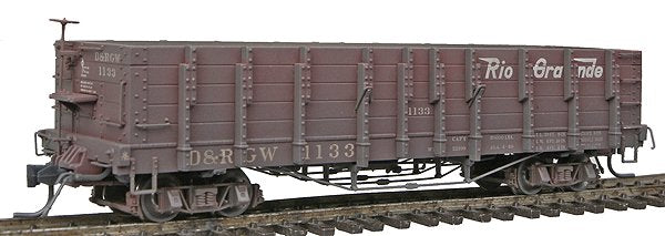 Blackstone Models 340404W HOn3 DRGW 1000 Ser. High Side Weathered Gondola #1133