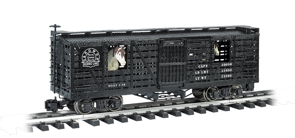 Bachmann 98701 G Denver & Rio Grande Western Animated Stock Car with Horses