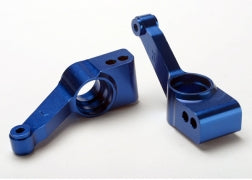 Traxxas 1952X Aluminum Stub Axle Carriers, Blue-Anodized (2): Slash 4x4