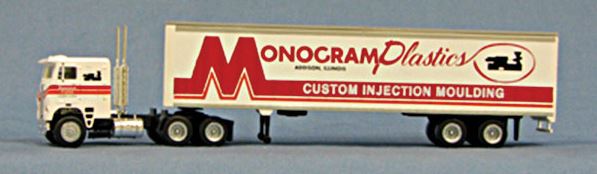 Con-Cor 0004-009602 HO Monogram Plastics Semi Tractor with Van Trailer