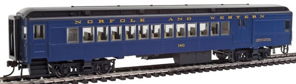 Con-Cor 94384 HO N&W Heavyweight 65' Branchline Combine Car with Lights #140