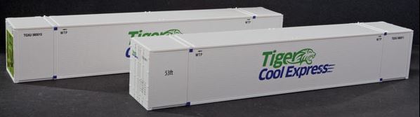 Con-Cor 0004-088163 HO Tiger Cool Express 53' Reefer Container Set (Pack of 2)