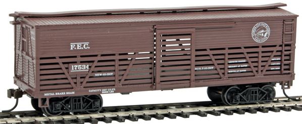 Con-Cor 0001-052101 HO Florida East Coast Wood Stock Car (Old-Time Cattle) #2
