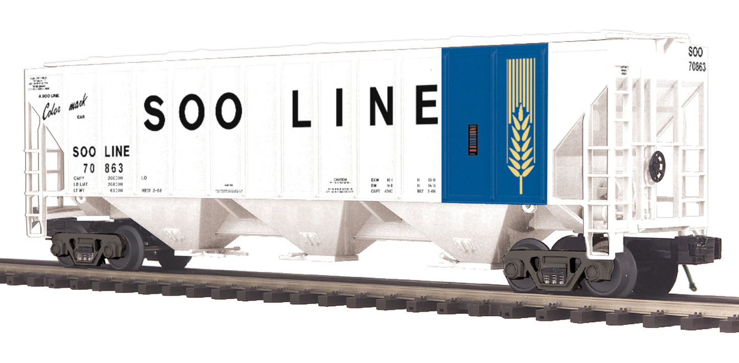 MTH 20-97335 O Gauge Soo Line PS-2CD High-Side Covered Hopper #70863
