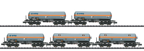 Trix 15417 N Deutsche Bahn AG Pressurized Gas Tank Car Sets (5)