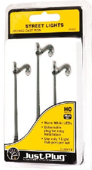 Woodland Scenics JP5631 HO Just Plug Arched Cast Iron Street Lights (Pack of 3)