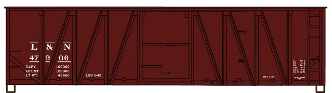 Accurail 4325 HO Louisville & Nashville 40' Single Sheath Wood Box #47906