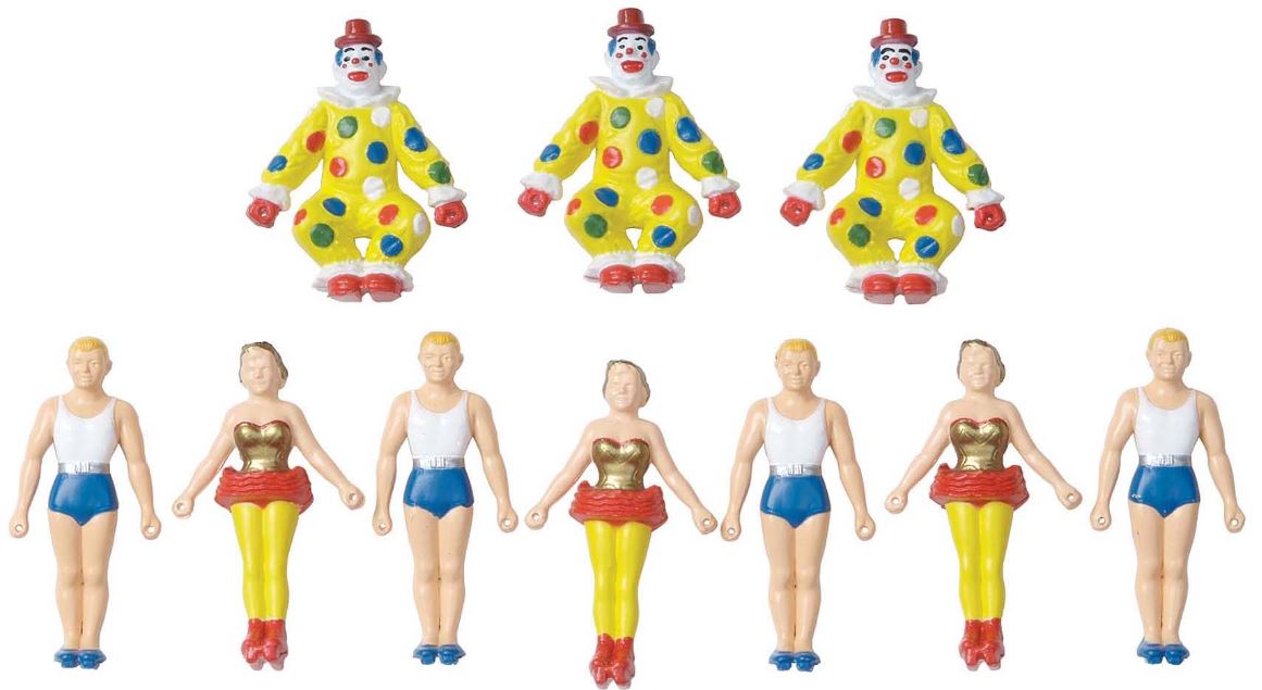 K-Line 6-21324 O By Lionel Acrobats & Clowns Circus Painted Figures (Set of 10)