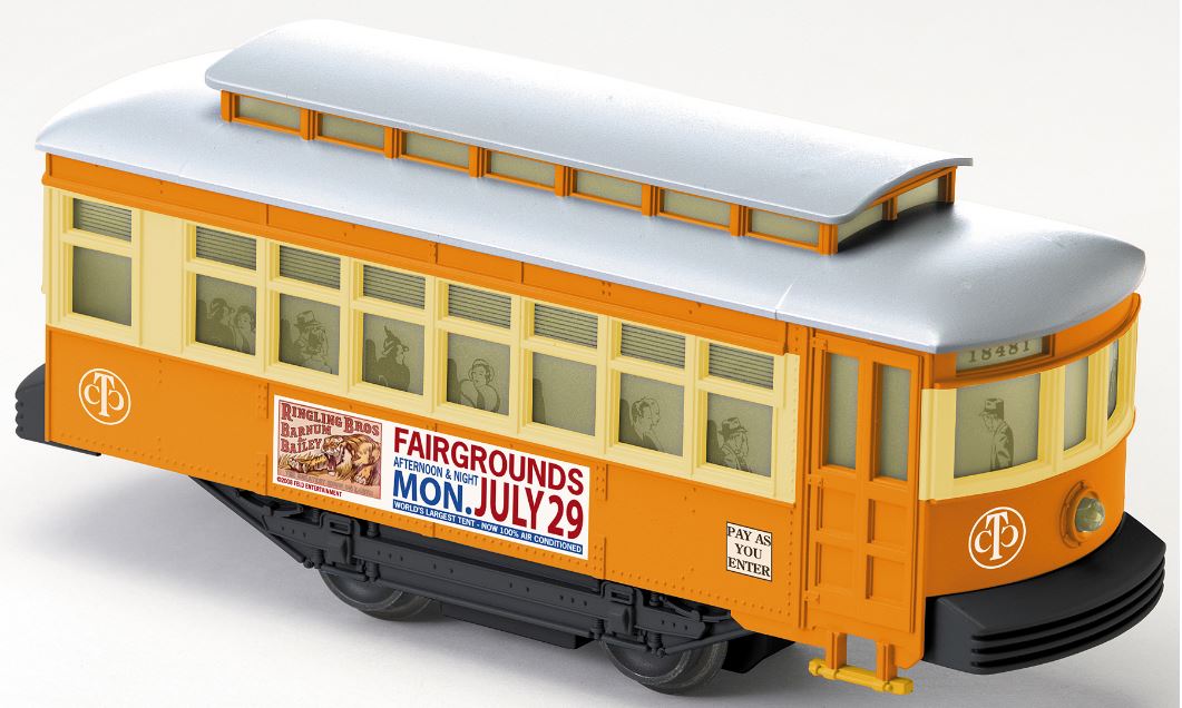 Lionel 6-21649 O City Traction Co. Trolley w/ Ringling Bros. Banner Add-On Pack