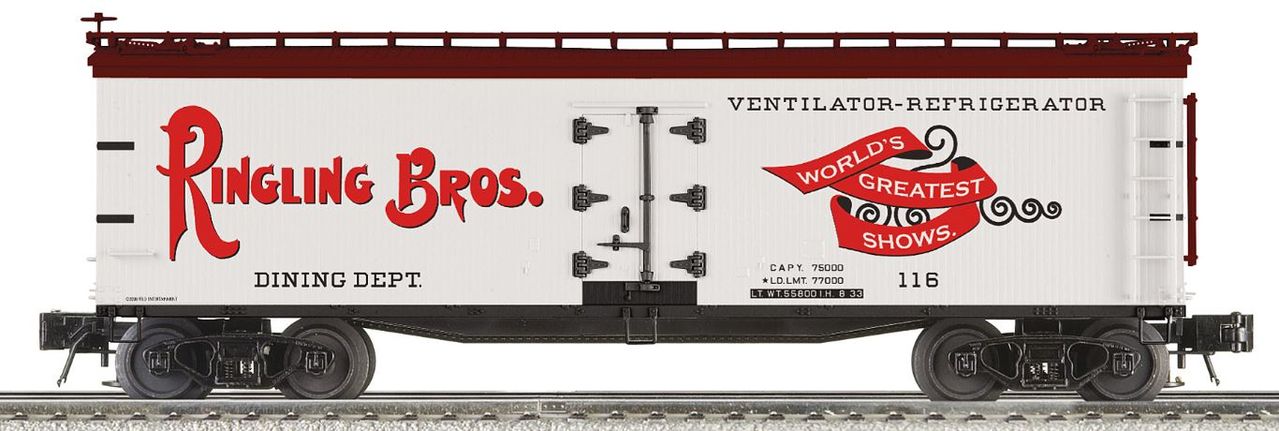 Lionel 6-22250 O Ringling Bros. Dining Dept. Wood-Sided Refrigerator Car #116