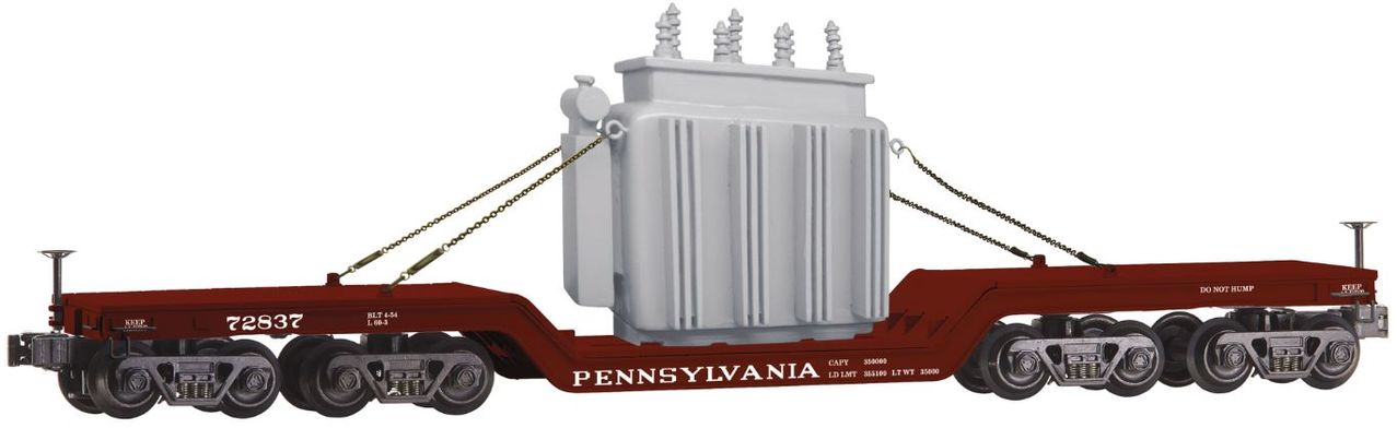 K-Line 6-21644 O Pennsylvania 16-Wheel Depressed Center Flatcar with Transformer