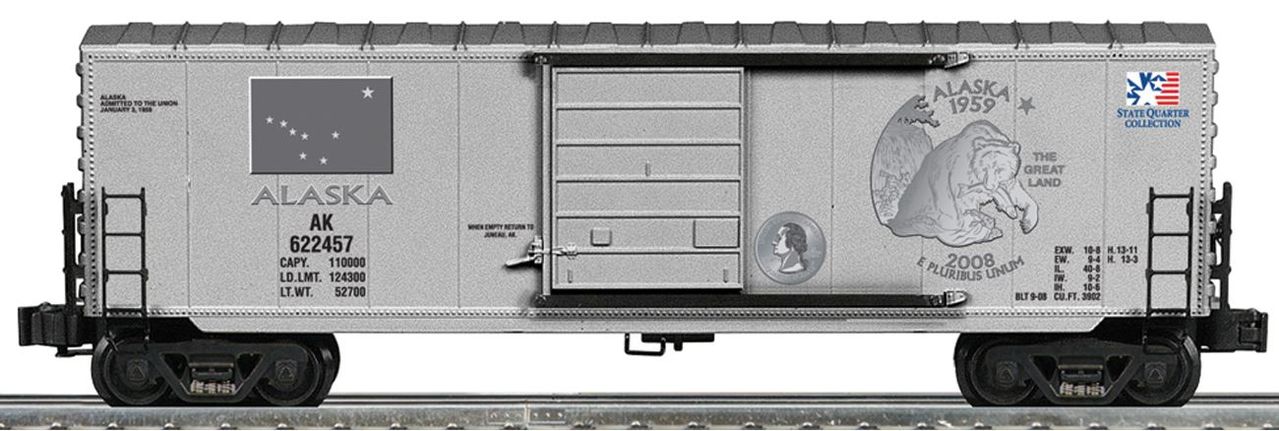 Lionel 6-22457 O Alaska State Quarter Boxcar Bank