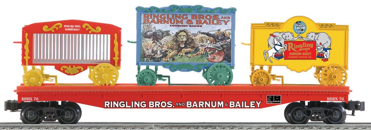 Lionel 6-22498 Ringling Bros. Flatcar with 3 Circus Wagons #76