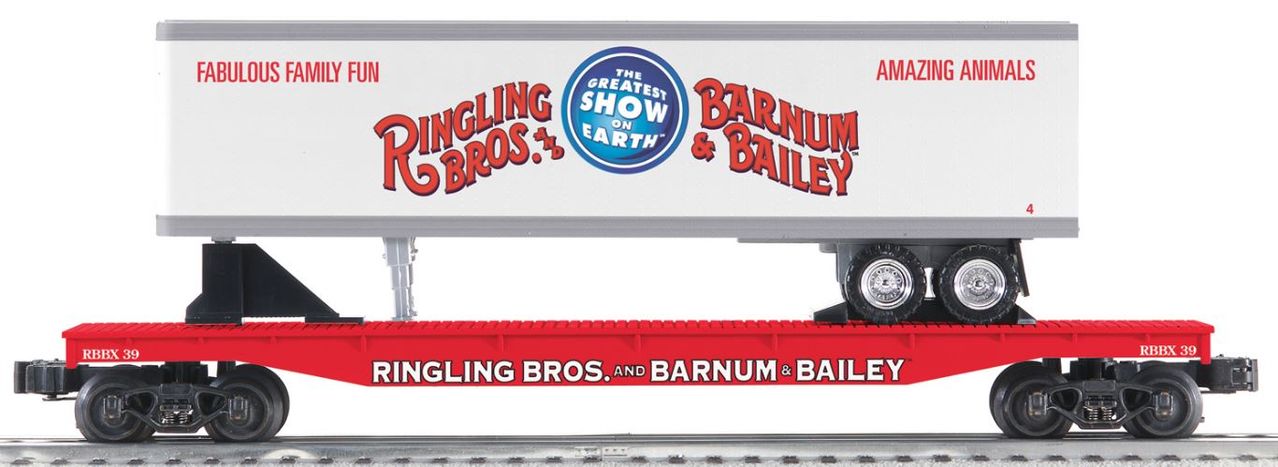 Lionel 6-22574 O Ringling Bros. Flatcar with Ringling Bros. Trailer #39, #4