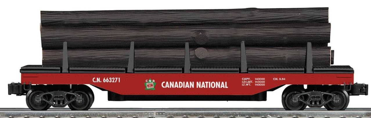 Lionel 6-21708 O Canadian National Operating Log Dump Car #663271
