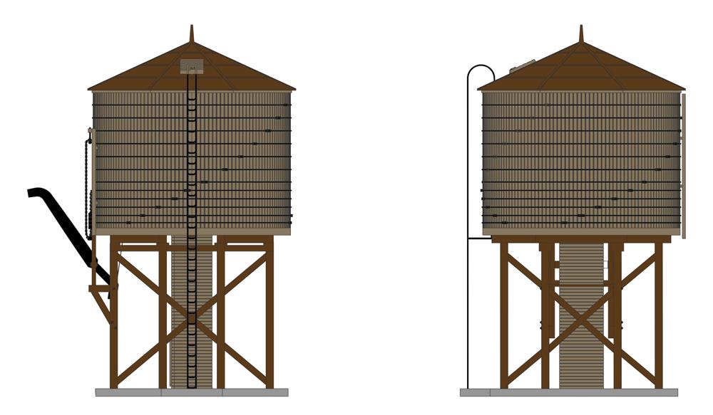 Broadway Limited 6131 N Oper Water Tower W/sound, Unlettered, Weathered Brown,