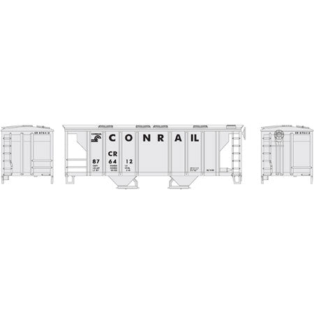 Roundhouse 96152 HO Conrail PS-2 2003 2-Bay Covered Hopper Car #876412