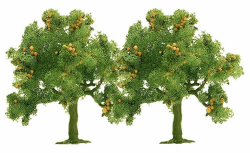 Busch 6628 N 1.7" Apple Trees (Set of 2)