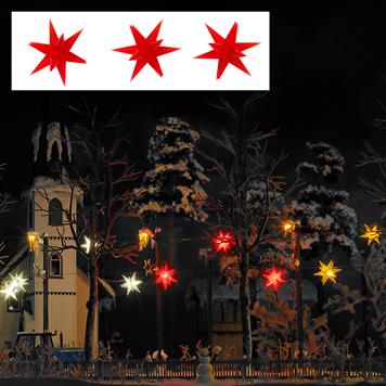 Busch 5416 3 Illuminated Stars red