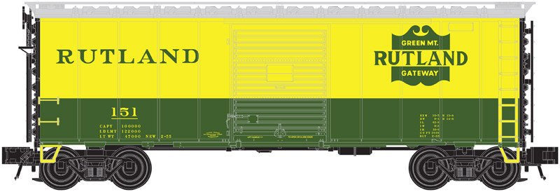 Atlas 2002223 O Rutland 40' Sliding Door Boxcar 3-Rail #151