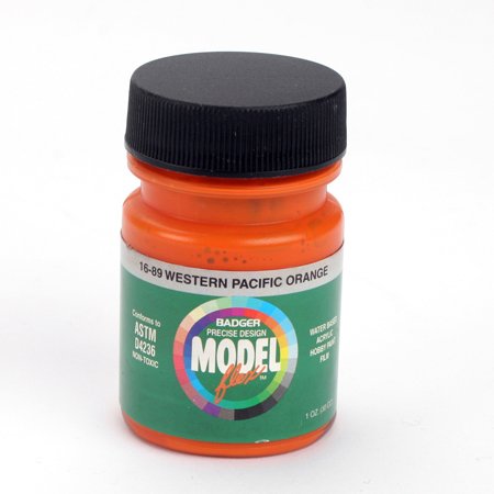 Badger 16-89 WP Orange Modelflex Railroad Acrylic Paint - 1 oz. Bottle