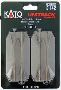 Kato 2-142 HO UniTrack 4-7/8" Road Crossing and Rerailer Track (Pack of 2)