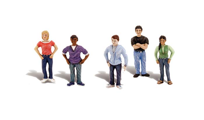 Woodland Scenics SP4451 All Scales Scene-A-Rama Young Adult Figures (Set of 5)