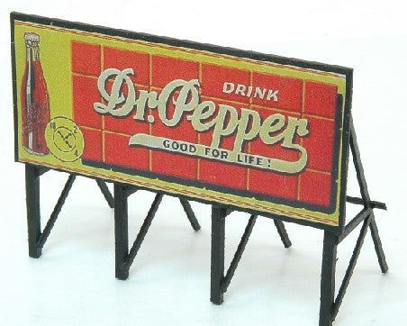 JL Innovative Design 984 HO Dr. Pepper Custom Billboard Sign 1940-1950