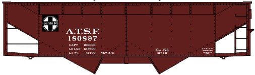 Accurail 8076 HO Santa Fe A.T.S.F. 50 Ton Offset Twin Hopper Car Kit (Set of 3)