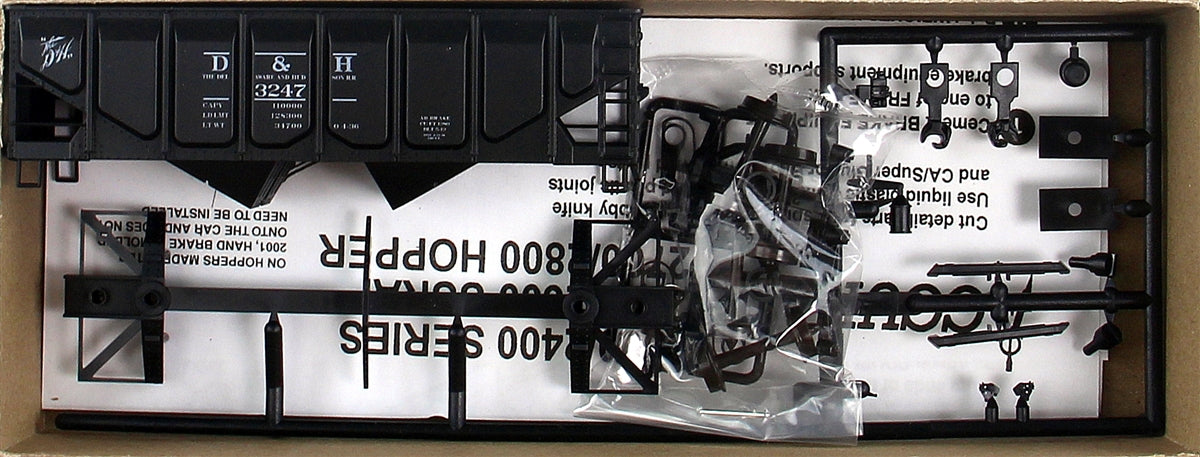 Accurail 28081 HO Panel-Side Twin Hopper Kit, Delaware and Hudson #3247