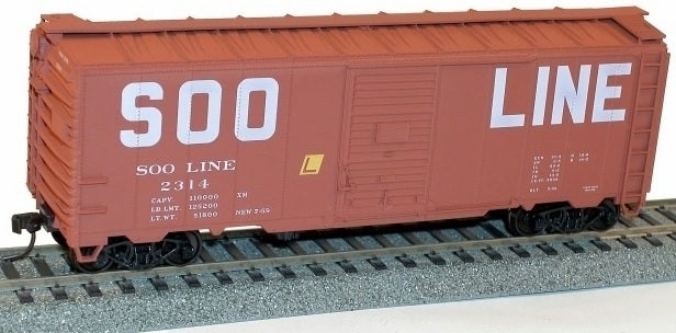 Accurail 35619 HO 40' AAR Steel Boxcar Kit - Soo Line #2314