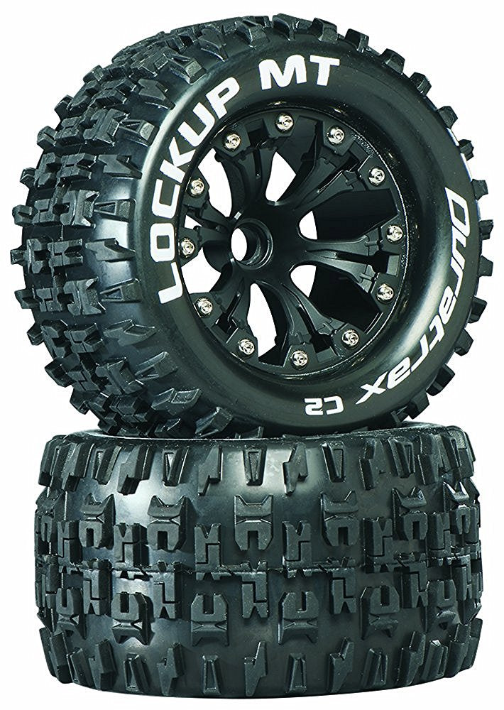 Duratrax DTXC3506 Black Lockup MT 2.8" Truck 2WD Mounted Front C2 (Pack of 2)