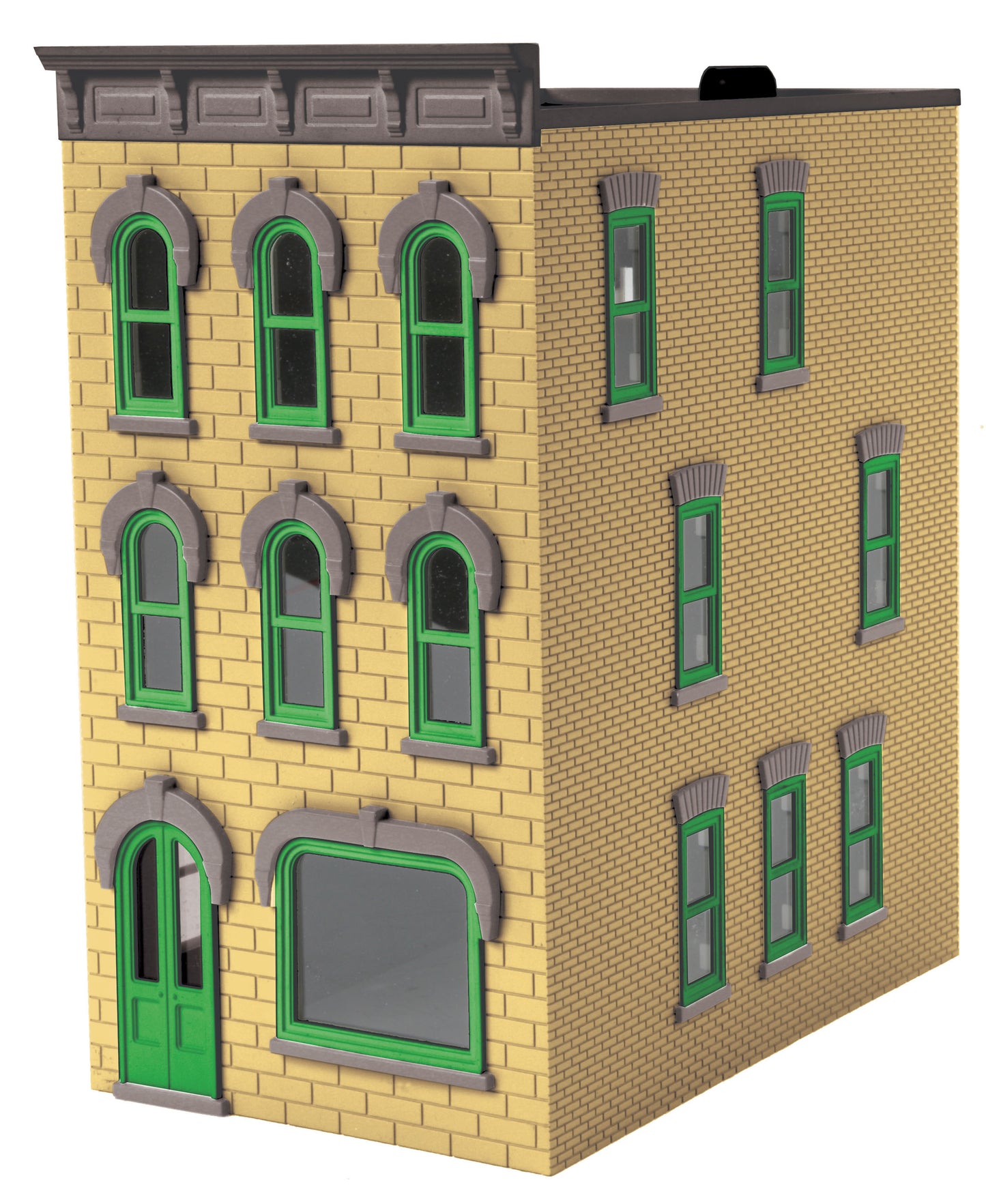 MTH 30-90506 O 3-Story Town House #1 (Cream & Green)
