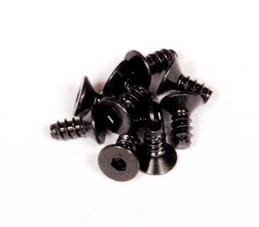 Axial AXA0412 Hex Socket Tapping Flat Head - M2.6x6mm (Black) (10)