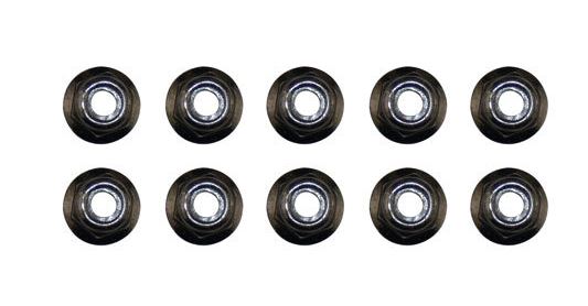 Axial AXA1045 M4 Nylon Locking Flanged Hex Nut (Black) (10)