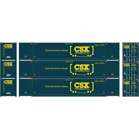 Athearn 27983 HO CSX 53' CIMC Container Ready To Roll #2 (Set of 3)