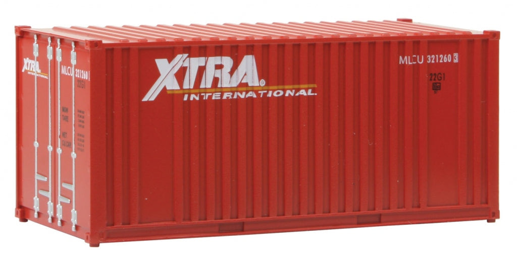 Walthers 949-8018 HO Xtra Leasing Intermodal 20' Container with Flat Panel