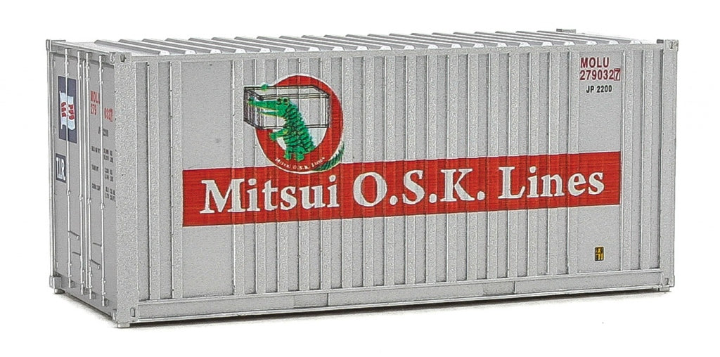 Walthers 949-8014 HO Mitsui OSK Lines 20' Container with Flat Panel
