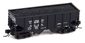 Bluford Shops 60191 N C&WC RTR USRA 30' 6" 2-Bay Hopper with Load #5348