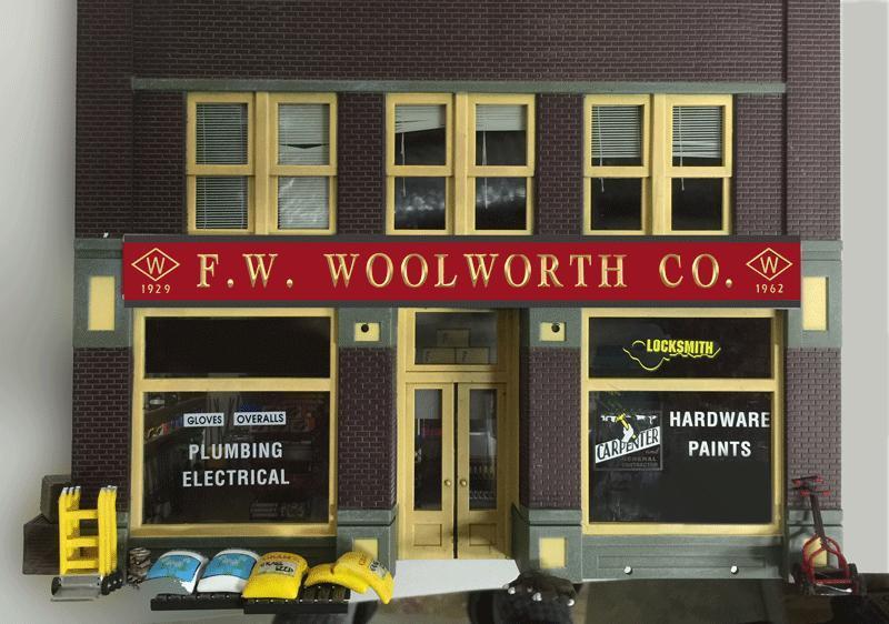 Miller Engineering 882001 HO F.W. Woolworth Large Billboard Sign