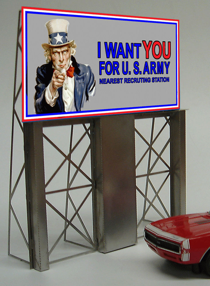Miller Engineering 882151 HO Uncle Sam Roadside Billboard Sign