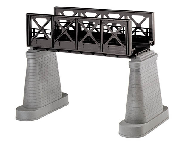 MTH 40-1106 O Scale Black Girder Bridge & Stone Pillars