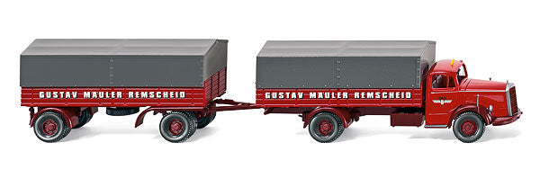 Wiking 085905 HO Spedition Gustav Mäuler - Mercedes-Benz L6600 Flatbed Truck
