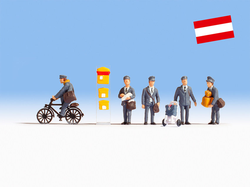 Noch 15089 HO Austrian Postmen & Accessories Figures (Set of 5)