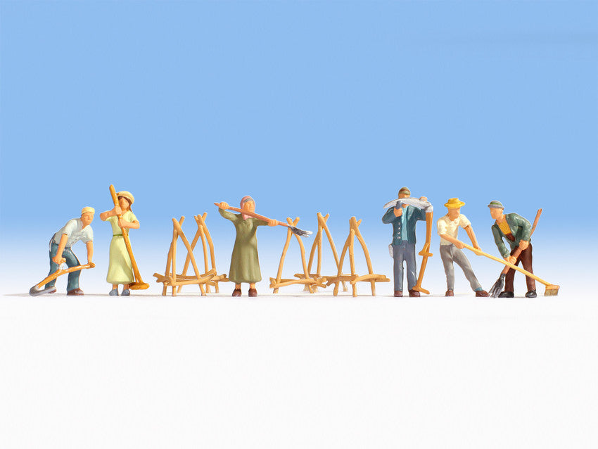 Noch 15619 HO Hay Harvest Figures (Set of 6)